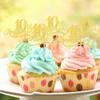 Rsstarxi 24 Pack Gold Cheers to 10 Years Cupcake Toppers for Happy 10th Anniversary Birthday Party Decorations view 2