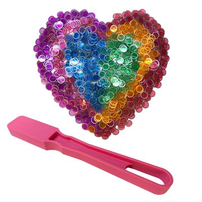 MR CHIPS Made in USA Pink Magnetic Wand Plus 300 Bingo Chips 6 Colors