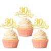 Rsstarxi 24 Pack Cupcake Toppers Glitter Cheers to 30 Years Wedding 30th Anniversary Cupcake Picks for Happy 30th Birthday Retirement Party Cake Decorations Supplies Gold view 1