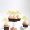 Rsstarxi 24 Pack Cupcake Toppers Glitter Cheers to 30 Years Wedding 30th Anniversary Cupcake Picks for Happy 30th Birthday Retirement Party Cake Decorations Supplies Gold view 4