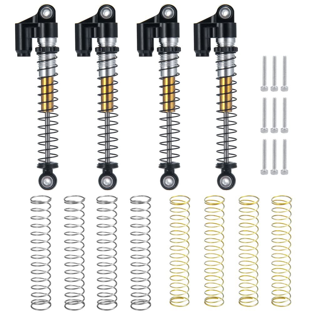 1/24th 48mm RC Car Shocks Aluminum Alloy Absorber Damper for All AXIAL SCX24 AXI90081 Deadbolt AXI00005/AXI00006 (Black)