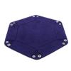 DAMAJI Dice Tray for Table Games Metal Dice Rolling Tray Holder Dice Storage Box Double Sided Folding PU Leather,Blue view 3