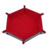 DAMAJI Dice Tray for Table Games Metal Dice Rolling Tray Holder Dice Storage Box Double Sided Folding PU Leather,Red view 2