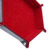 DAMAJI Dice Tray for Table Games Metal Dice Rolling Tray Holder Dice Storage Box Double Sided Folding PU Leather,Red view 3