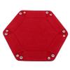 DAMAJI Dice Tray for Table Games Metal Dice Rolling Tray Holder Dice Storage Box Double Sided Folding PU Leather,Red view 4