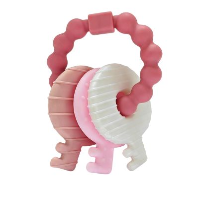 YAPROMO Baby Teething Keys - Soft Silicone Keys Teether, Cute Chew Toys for 3-18 Months Infants & Toddlers, Perfect for Baby Girls, BPA Free