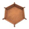 DAMAJI Dice Tray for Table Games Metal Dice Rolling Tray Holder Dice Storage Box Double Sided Folding PU Leather,Brown view 1