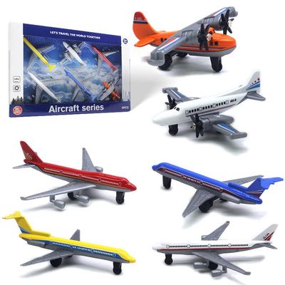 Crelloci Toy Airplane 6 Pack Mini Diecast Aircraft, Playset Includes Glider and Airlines Planes for Birthday Party Favor Toys for Kids Boys and Girls