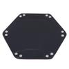 DAMAJI Dice Tray for Table Games Metal Dice Rolling Tray Holder Dice Storage Box Double Sided Folding PU Leather,Purple view 2