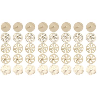 Toyvian 40 Piece Wooden Spinning Tops Fidget Crafts Party Favors for Kids 4-8 - Unfinished Wood DIY Gyroscope Bulk Kids Toys