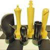 4 Queens - 4" King Modern Staunton Black Berliner Chess Men Set W/ 18 Faux Leather Board view 4