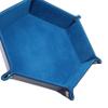 DAMAJI Dice Tray for Table Games Metal Dice Rolling Tray Holder Dice Storage Box Double Sided Folding PU Leather,Royal Blue view 2