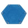 DAMAJI Dice Tray for Table Games Metal Dice Rolling Tray Holder Dice Storage Box Double Sided Folding PU Leather,Royal Blue view 4