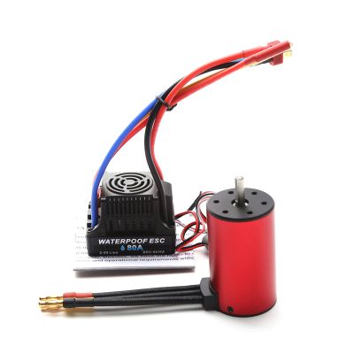 GoolRC 3660 4200KV Brushless Motor with 80A Brushless ESC Electric Speed Controller, Waterproof Motor ESC Combo Set Replacement for 1/8/ 1/10 Traxxas Tamiya WLtoys RC Car