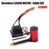 GoolRC 3660 4200KV Brushless Motor with 80A Brushless ESC Electric Speed Controller, Waterproof Motor ESC Combo Set Replacement for 1/8/ 1/10 Traxxas Tamiya WLtoys RC Car view 2
