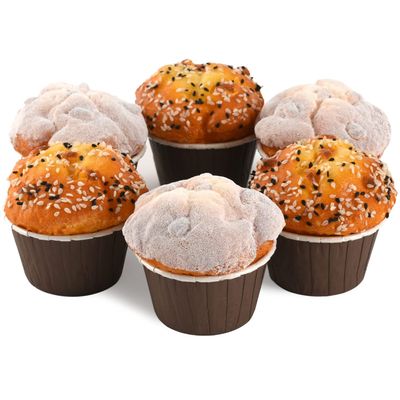 Hagao Fake Cupcake Simulation Sprinkle Artificial Food Cake Mixed Play Food Model Kitchen Decoration 6 pcs Set B