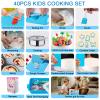 42-Piece Kids Cooking Set - Real Knife, Baking Set, Pots & Pans, Pretend Play Toys - Apron & Chef Hat for Boys view 2