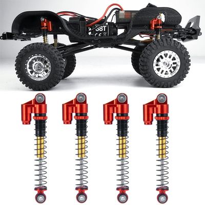 1/24th 48mm RC Car Shocks Aluminum Alloy Absorber Damper for All AXIAL SCX24 AXI90081 Deadbolt C10 Bronco, Red