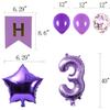 3th Birthday Party Decorations Kit Happy Birthday Banner with Number 3 Birthday Balloons for Birthday Party Supplies 3th Purple Birthday Party Pack Party Favors view 3