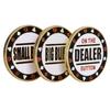 GSE Games & Sports Expert Metal Small Blind, Big Blind, Dealer Button - Set of 3 Professional Texas Holdem Poker Button for Gambling Card Games, Poker Nights, Tournaments view 1