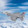 Ailejia Diecast F 16 Fighting Falcon Airplane Model Aircraft Army Air Force Toys Military Plane Pull Back with Lights and Sounds (F 16 Grey) view 2