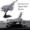 Ailejia Diecast F 16 Fighting Falcon Airplane Model Aircraft Army Air Force Toys Military Plane Pull Back with Lights and Sounds (F 16 Grey) view 4