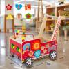 Wooden Baby Walker with Bead Maze for 1 Year Old and up, Wood Push Toy for 12 Month, Toddle Cart with Blocks view 3