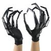 Magoog Halloween Articulated Fingers with Gloves,Articulated Finger Extensions,Scary Skeleton Bone Claw Hand,3D Printed Novelty Props for Cosplay,Fits Most Fingers Sizes,1 Pair Black view 1
