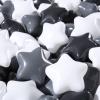 STARBOLO Baby Ball Pit Balls - 100pcs Star Balls for Ball Pit Plastic Ball Baby Play Ball Playhouse Playpen, Black/Gray/White Stars for Brithday Party Decoration. view 4