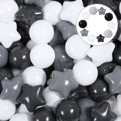 Heopeis Star Pit Balls and Stars - BPA & Phthalate Free, Crush Proof, Toddlers to Kids (50 Rounds + 50 Stars)