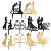 Borsgye 10 PCS Mr and Mrs Cake Toppers Bride and Groom Sign Wedding Acrylic Cupcake Topper Happy Birthday Cake Topper Engagement Cake Toppers Decorations for Various Birthday Party Anniversary view 1