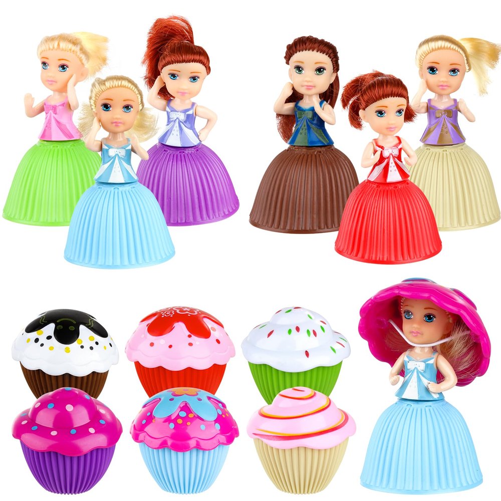 Christoy Beautiful Cake Doll Toy Surprise Cupcake Princess Doll Toys for Children Kid Transformed Scented Girls Funny Game Gift (6PCS)