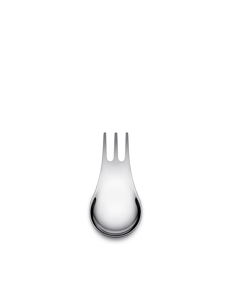 Alessi Moscardino GIMR01S4 - Set of Four Design Multipurpose Cutlery, Synthesis of Fork and Spoon, in 18/10 Polished Stainless Steel
