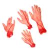 SEWACC Fake Human Arm Hands 4pcs Halloween Severed Hands Set Fake Human Dead Body Parts Scary Broken Hand Prank Props for Haunted House Halloween Decorations view 1