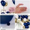 121 Pack Navy Blue Balloons Garland Kit Gold Balloons Different Sizes 18/12/10/5 Inch Party Balloon Kit Chrome Gold Balloons for Wedding Graduation Baby Shower Birthday Christmas Party Decoration view 3