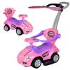 ChromeWheels Push Cars for Toddlers, 3 in 1 Ride on Push Car with Removable Canopy, Ride on Toys Mega Car w/Handle & Horn & Music, Pink view 1