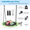 43 Saucer Tree Swing,700lbs Weight Capacity,Waterproof Textilene 360 Degree Rotation w/ 1 Swivel,2 Adjustable Ropes&2 Hanging Straps,Easy to Install,for Kids Adults Backyard,Playground(Green) view 2