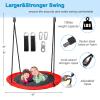 43 Saucer Tree Swing,700lbs Weight Capacity,Waterproof Textilene 360 Degree Rotation w/ 1 Swivel,2 Adjustable Ropes&2 Hanging Straps,Easy to Install,for Kids Adults Backyard,Playground(red) view 2