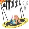 43 Saucer Tree Swing,700lbs Weight Capacity,Waterproof Textilene 360 Degree Rotation w/ 1 Swivel,2 Adjustable Ropes&2 Hanging Straps,Easy to Install,for Kids Adults Backyard,Playground(Yellow) view 1
