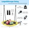 43 Saucer Tree Swing,700lbs Weight Capacity,Waterproof Textilene 360 Degree Rotation w/ 1 Swivel,2 Adjustable Ropes&2 Hanging Straps,Easy to Install,for Kids Adults Backyard,Playground(Yellow) view 2