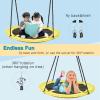 43 Saucer Tree Swing,700lbs Weight Capacity,Waterproof Textilene 360 Degree Rotation w/ 1 Swivel,2 Adjustable Ropes&2 Hanging Straps,Easy to Install,for Kids Adults Backyard,Playground(Yellow) view 4