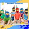 Rcanedny 20 Pieces Kids Ninja Masks Felt Elastic Cartoon Mask for Boys Girls Halloween Costume Party Supplies Ninja Theme Birthday Favors view 3