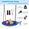 43 Saucer Tree Swing,700lbs Weight Capacity,Waterproof Textilene 360 Degree Rotation w/ 1 Swivel,2 Adjustable Ropes&2 Hanging Straps,Easy to Install,for Kids Adults Backyard,Playground(Blue) view 2
