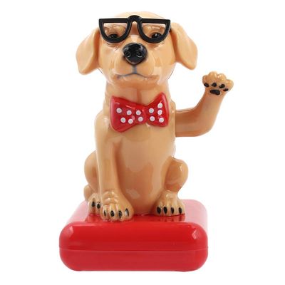 Jenngaoo Solar Powered Swing Dog, Mini Happy Adorable Waving Dog with Swing Arm for Home Decor Car Accessories Table Ornament (Golden Retriever)