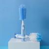 Chemimoso Multifunctional Cleaning Brush, Baby Bottle Brush, Bottle Brush Cleaner, Rotate The Suction Cup to Obtain The Small Bristle Brushes, Set Z, Blue, Silicone and Nylon Brush view 2