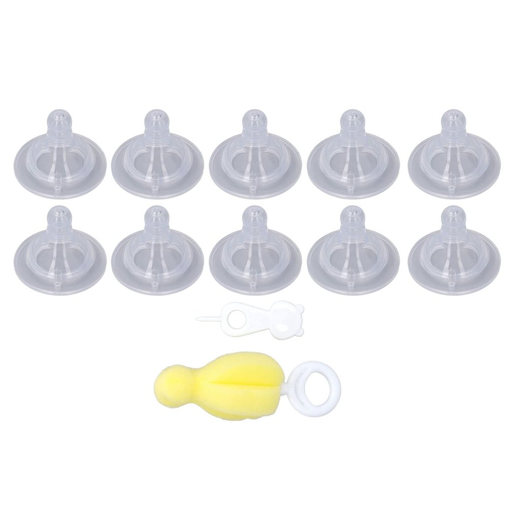 10pcs Baby Bottle Nipples Replacement, Infant Silicone Baby Bottle Feeding Nipples Replacement for 0 to 6 Months Old