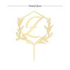 Vinisong Initials Cake Topper Personalised Letter Cake Toppers Mirror Gold Acrylic Cake Topper Wreath Z Monogram Cake Decoration Birthday Wedding Anniversary Party Decor(Design 03,Z) view 2