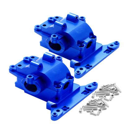 ARRCat Alloy Differential Housing Bulkhead Front & Rear Upgrades for 1/18 LaTrax Teton Desert Prerunner Rally SST, Replace #7530 (Navy Blue)