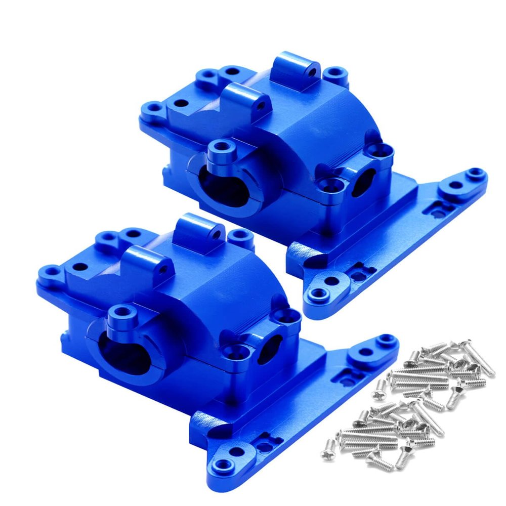 ARRCat Alloy Differential Housing Bulkhead Front & Rear Upgrades for 1/18 LaTrax Teton Desert Prerunner Rally SST, Replace #7530 (Navy Blue)