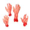 Sewroro 4pcs Severed Hand Fake Human Hands Bloody Prank Party Props Halloween Haunted House Decorations view 1